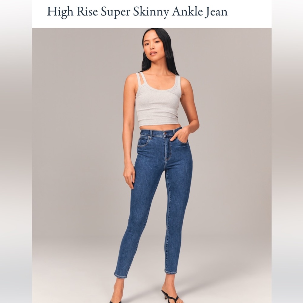 NWT Abercrombie & Fitch High Rise Super Skinny Ankle Jean Size 27S